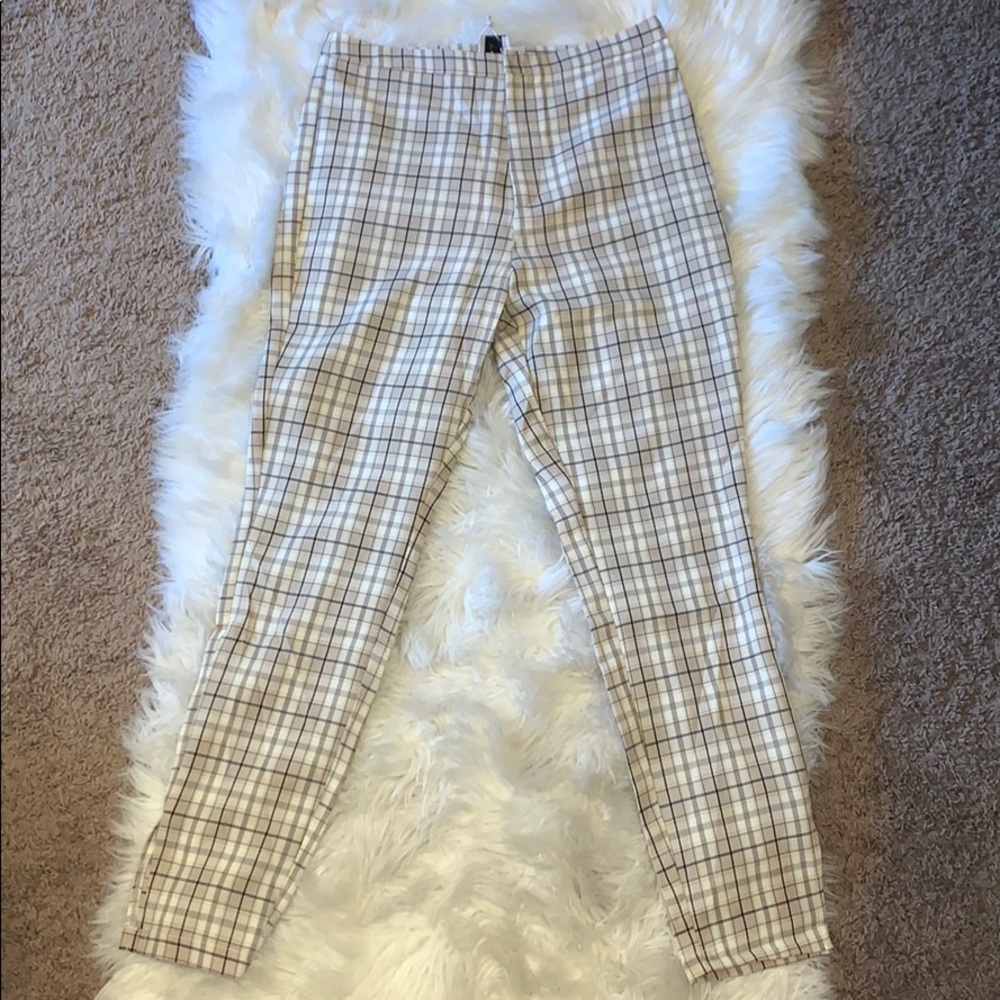 Princess Polly Cher Checkered Pant - Beige